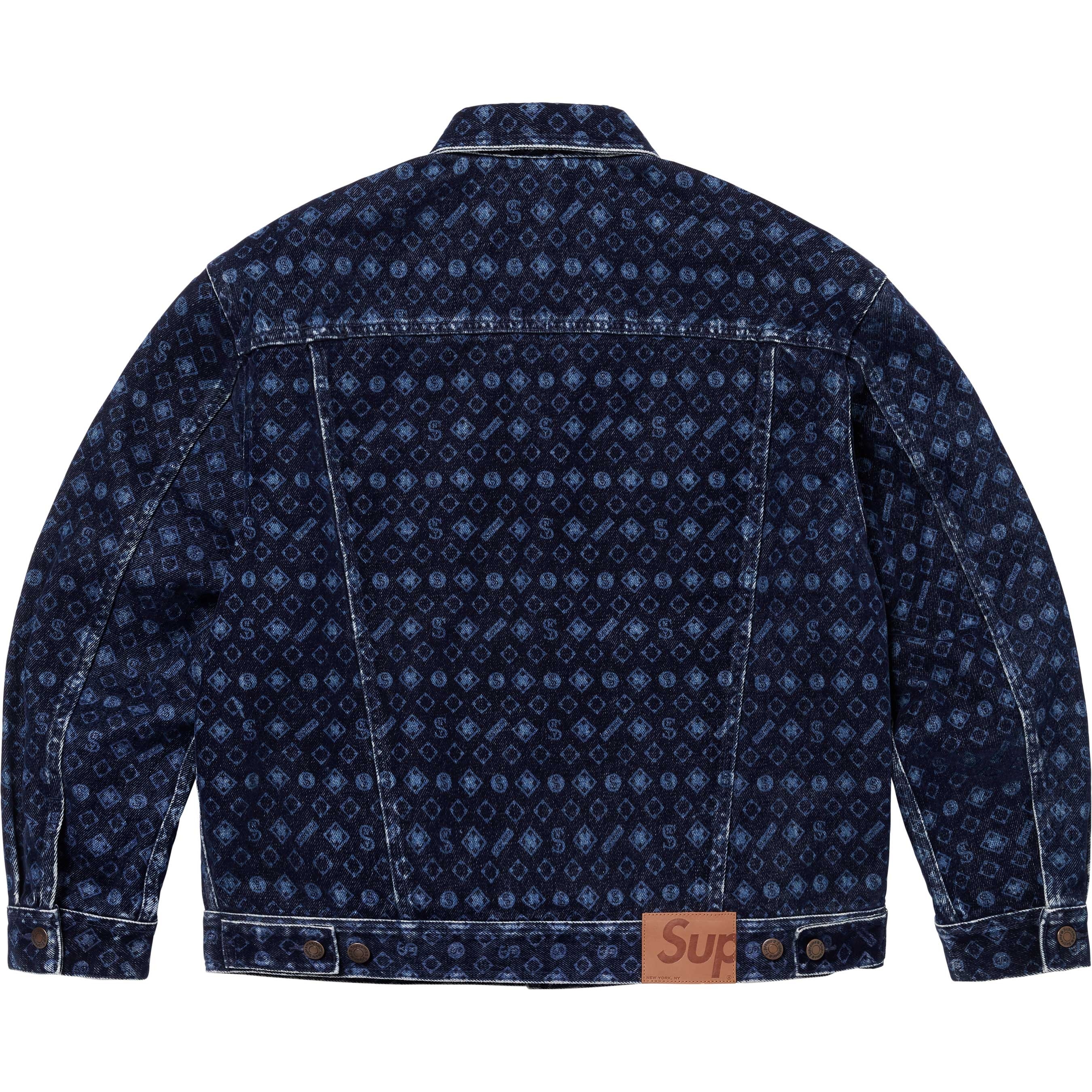 Flocked Denim Trucker Jacket view 16